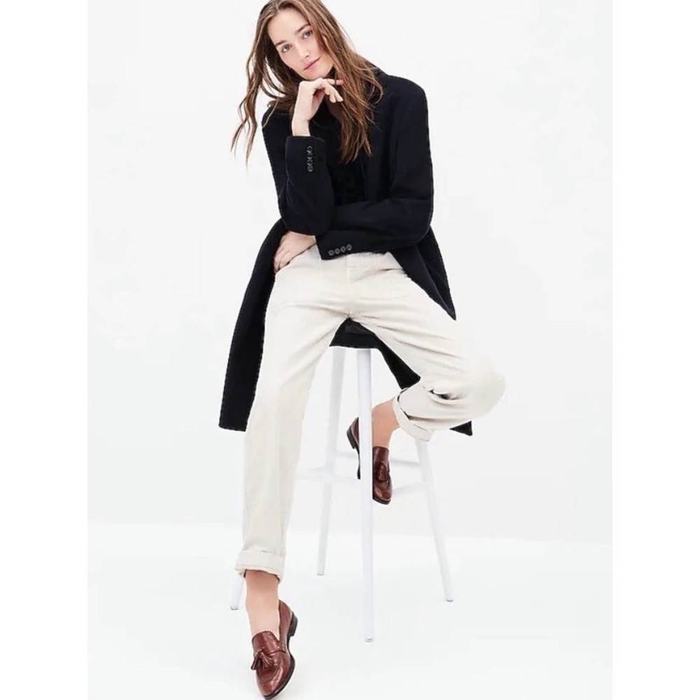 J. Crew Foundry Cotton Utility Straight Leg Pant Natural White Size 10